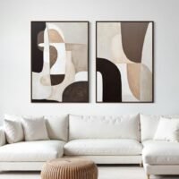 Lena Terra Duo / ikili Set | Dokulu Soyut | Çerçeveli