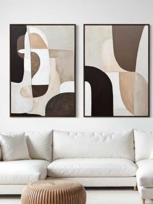 Lena Terra Duo / ikili Set | Dokulu Soyut | Çerçeveli