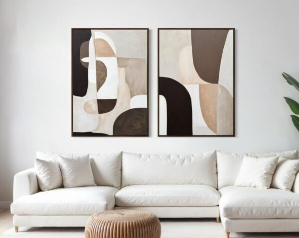 Lena Terra Duo / ikili Set | Dokulu Soyut | Çerçeveli