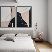 Duo Form Dokulu Tablo | Çerçeveli | 2'li Set