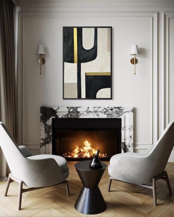 Velora | Soyut Dokulu Tablo  | Çerçeveli