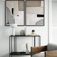 Soft Balance / ikili Set | Dokulu Soyut | Çerçeveli