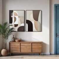 Lena Terra Duo / ikili Set | Dokulu Soyut | Çerçeveli