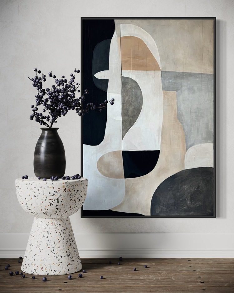 Lena | Soyut Dokulu Tablo  | Çerçeveli