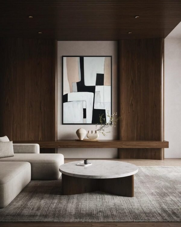 Linea | Modern Dokulu Tablo | Çerçeveli