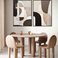 Lena Terra Duo / ikili Set | Dokulu Soyut | Çerçeveli