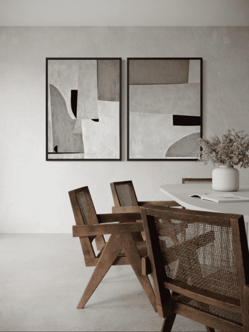 Soft Balance / ikili Set | Dokulu Soyut | Çerçeveli