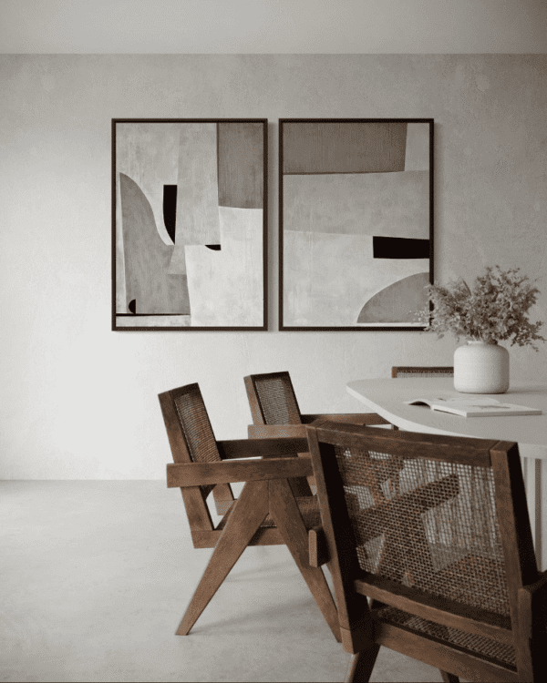 Soft Balance / ikili Set | Dokulu Soyut | Çerçeveli