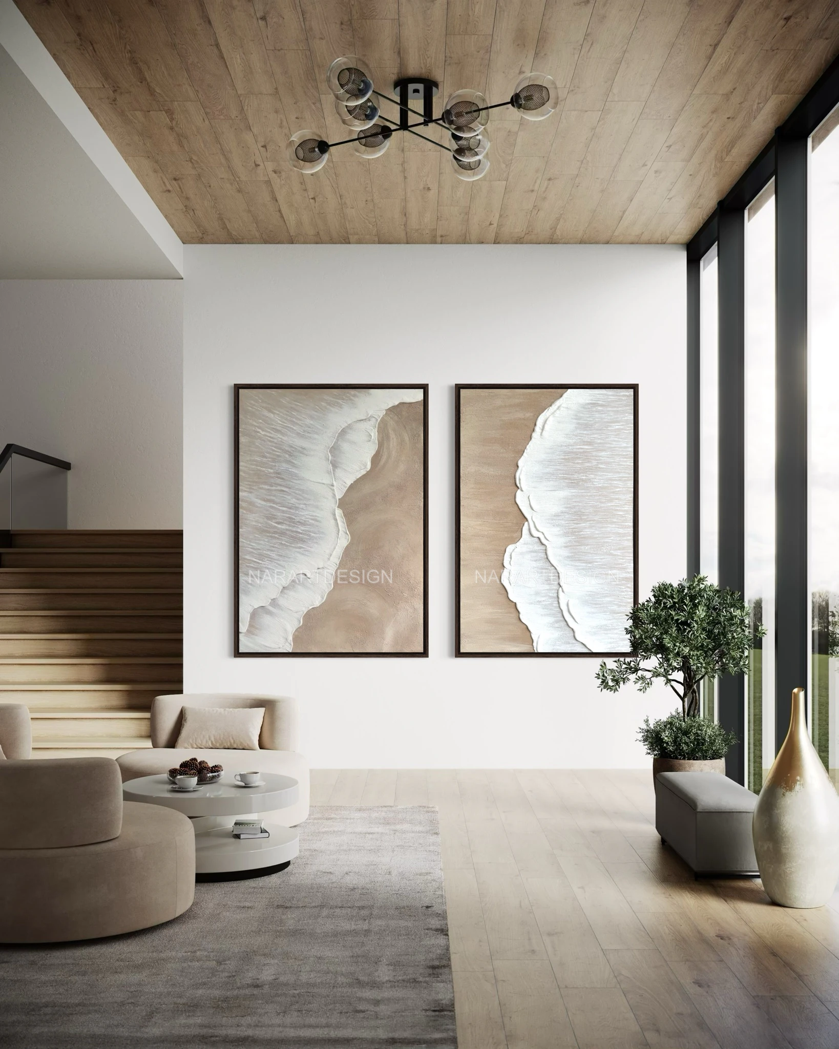 Soft Waves ikili tablo seti — mekân görünümü
